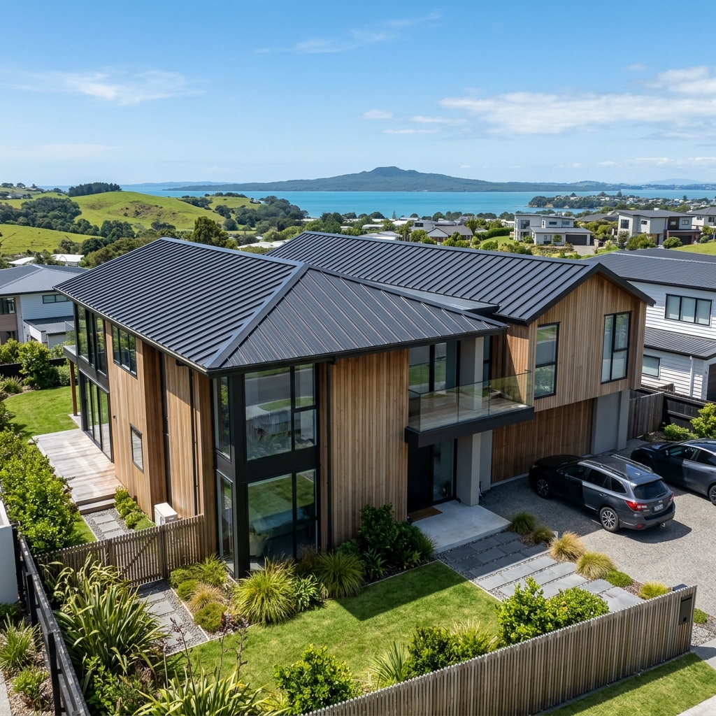 Finished premium residential steel roof installation
